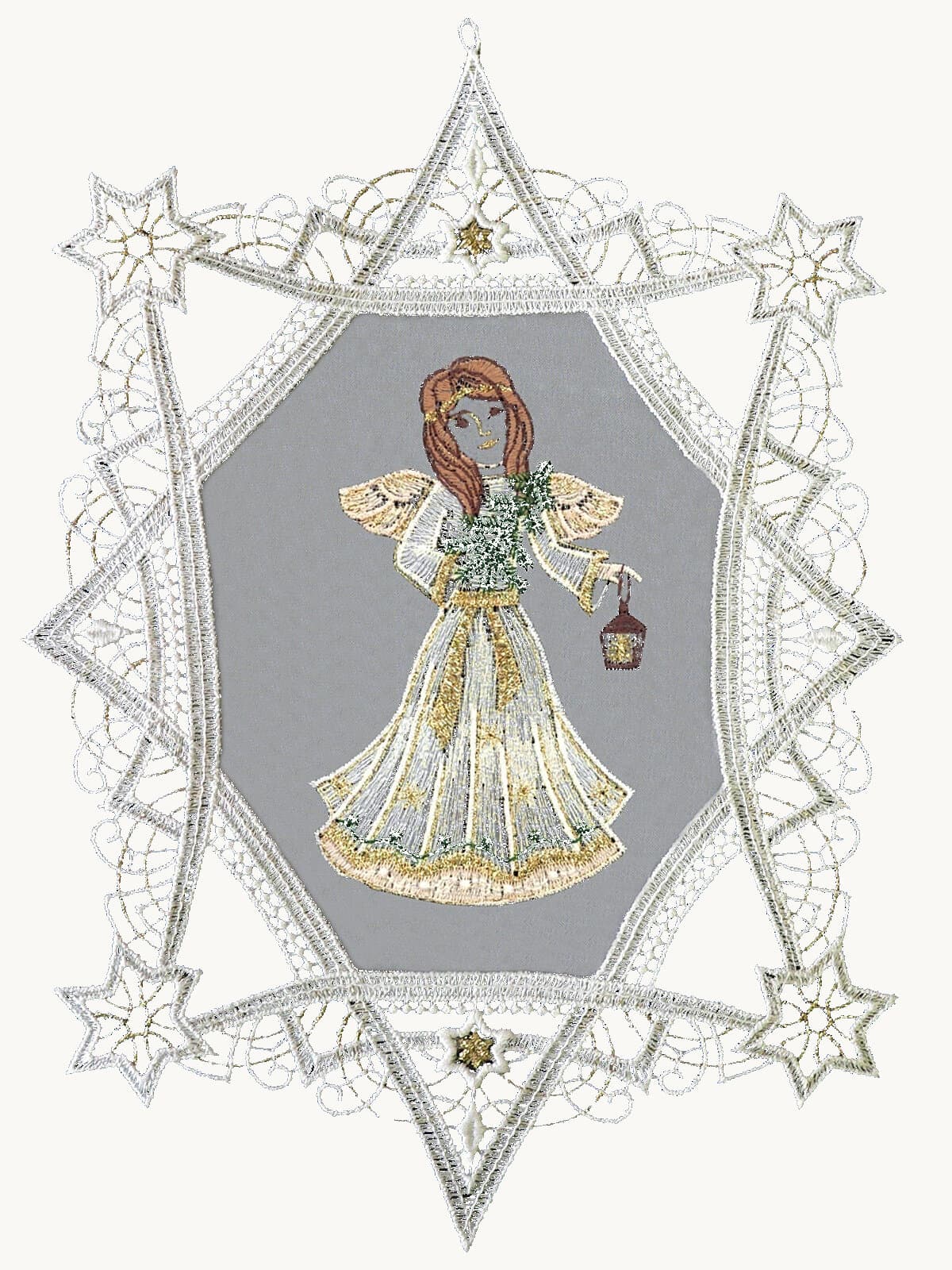 Lace diamond frame with angel