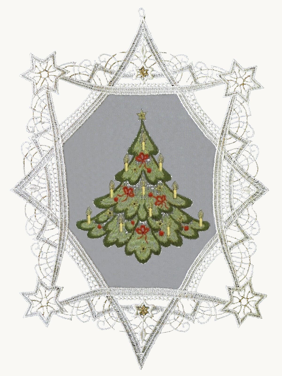 Diamond frame lace piece — showing lacework structure