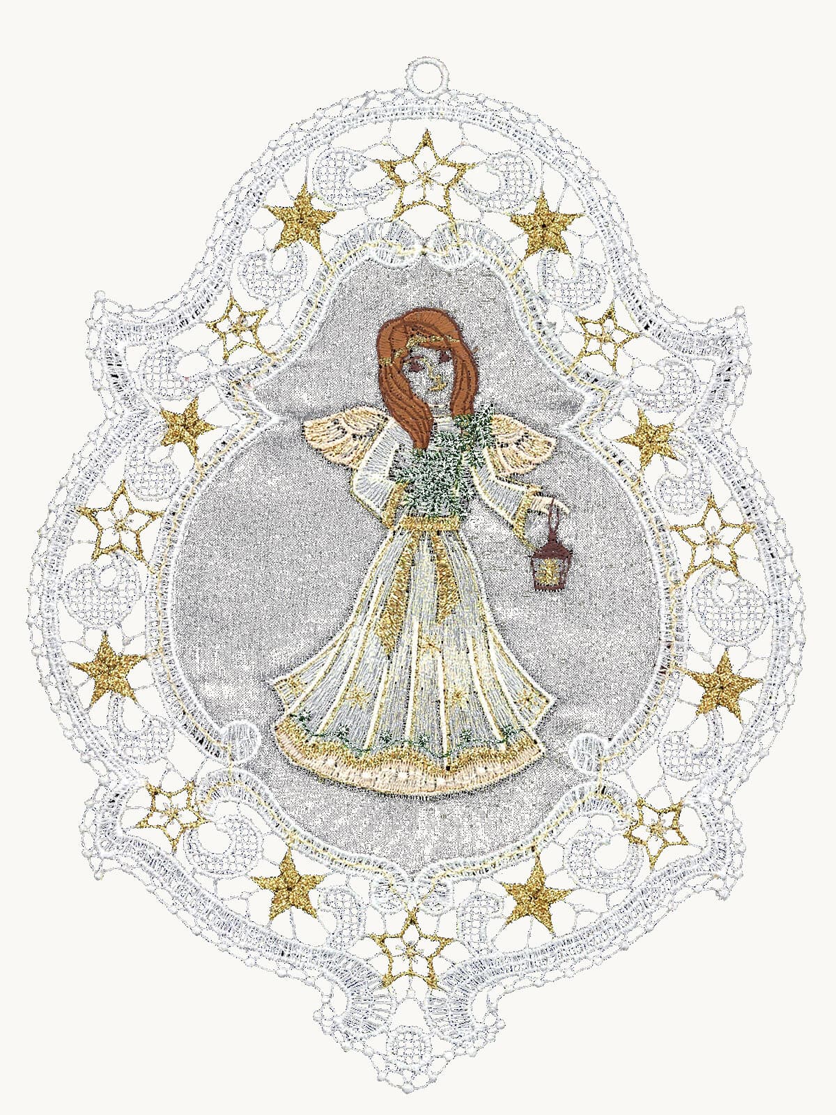 Plauen lace angel window picture